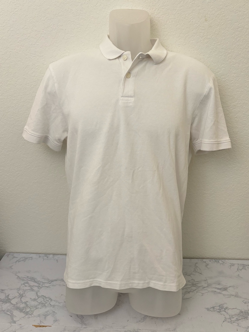 H&M Logg Men’s Regular Fit Short Sleeve Polo Shirt Size S Short Sleeve White F1